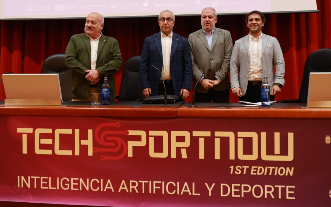Aplicación gráfica para evento TechSportNow en soportes físicos y promocionales
