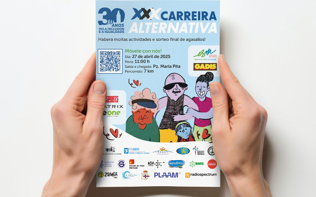 Diseño gráfico y cartelería para carrera inclusiva en A Coruña – AGAXEDE