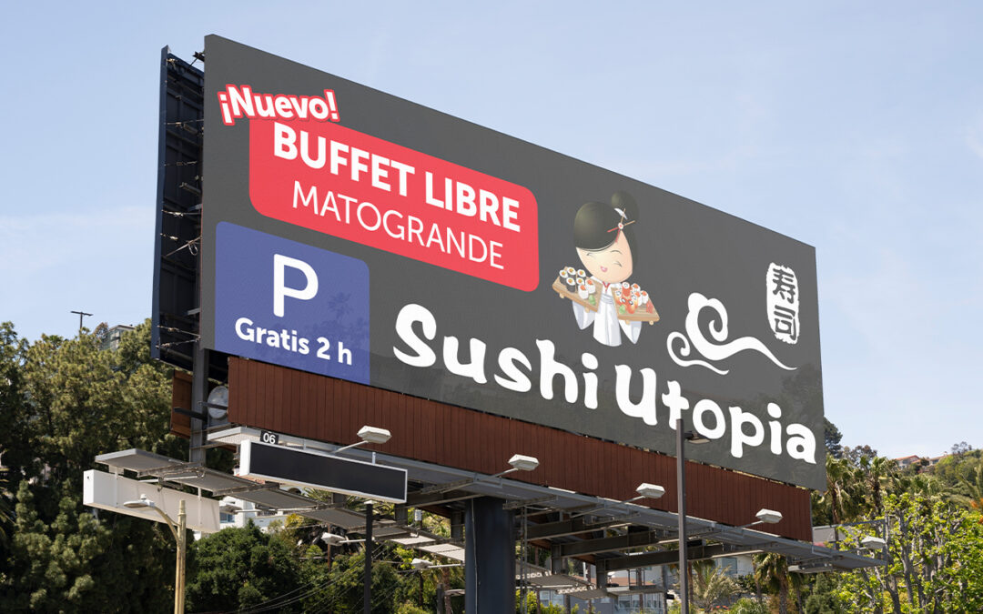 Diseño gráfico para campaña de lanzamiento de restaurante sushi en A Coruña – Sushi Utopia